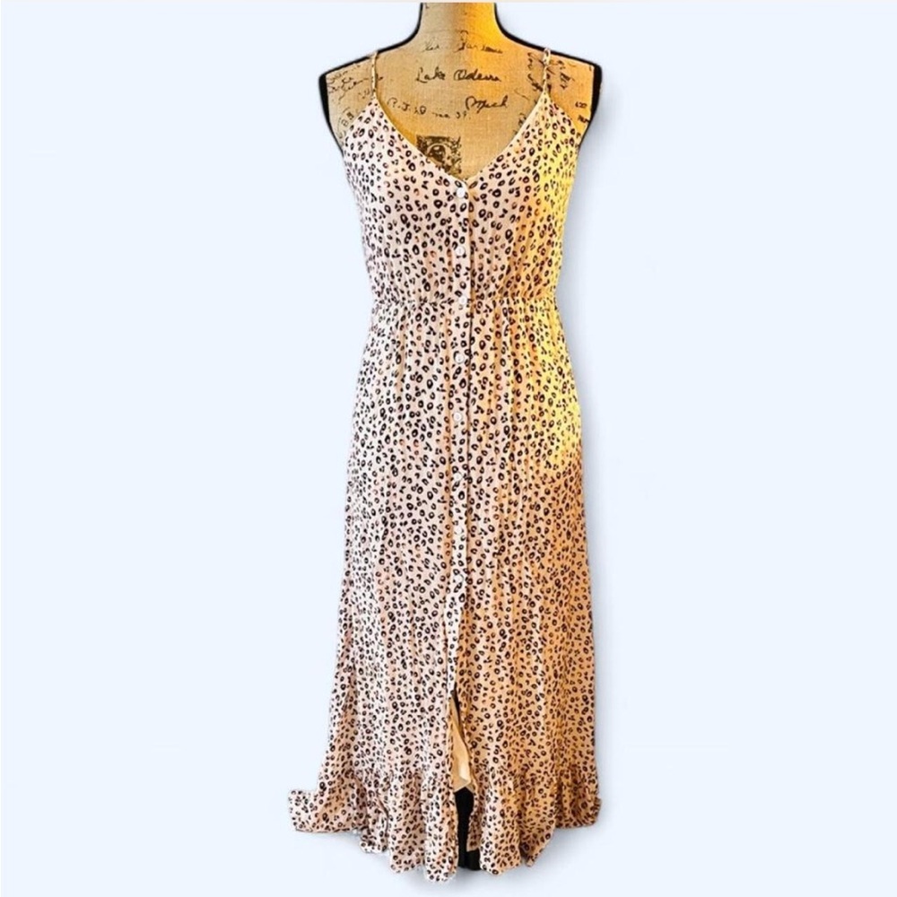 Sage the Label Leopard Print Maxi Dress Medium